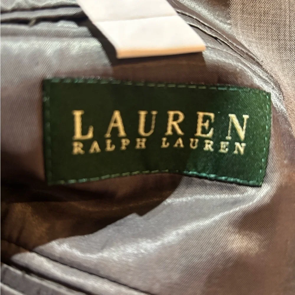 Lauren Ralph Lauren Mens Gray 2-Button Lined Lightweight Wool Blazer Size 40L